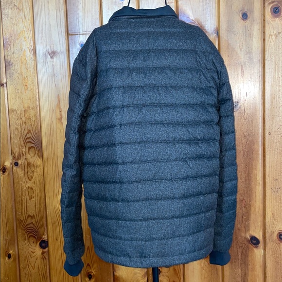 Michael Kors Men's Charcoal Puffer Jacket medium herringbone water fowl feather - Picture 7 of 10